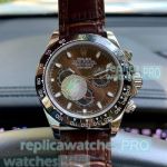 High Quality Rolex Daytona Brown Dial Brown Leather Strap Men's Watch